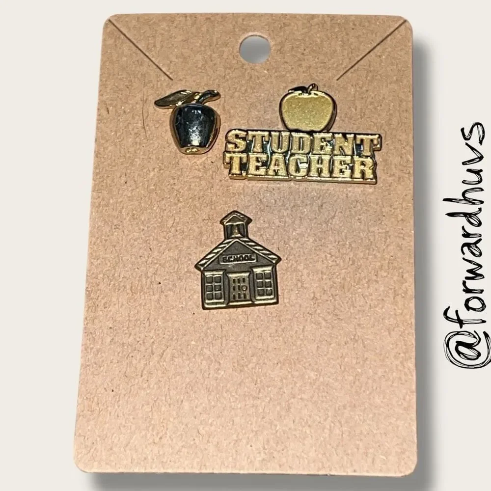 Vintage Education & Recognition Lapel Pins – Gold Tone – Set of 3